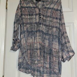 Cocomo Blue and Pink Plaid Button-Down Shirt